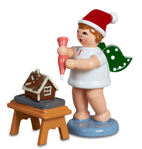 Ellmann - Weihnachtsengel mit Tortenspritze und Pfefferkuchenhaus ohne Krone