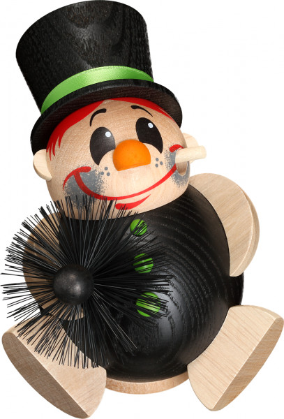 Seiffener Volkskunst eG - Kugelräucherfigur Schorchy mit Besen 12 cm