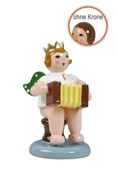 Ellmann - Engel sitzend mit Harmonika ohne Krone