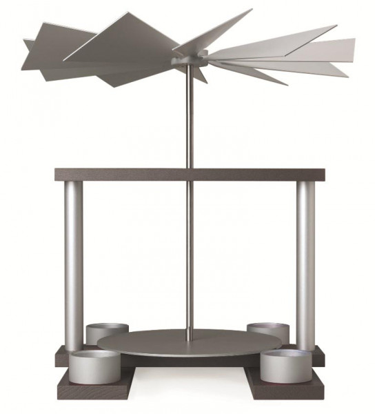 Günter Reichel - Pyramide LUMA, achatsilber, Tüllen für Kerzen, Farbe: aluminium - natur