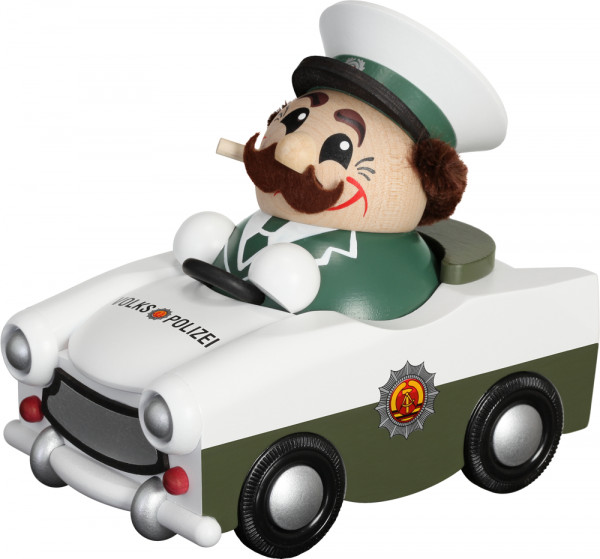 Seiffener Volkskunst eG - Räuchermännchen Volkspolizist im Trabi