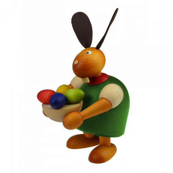 Drechslerei Martin - Hase mit Osternest grün, groß maxi