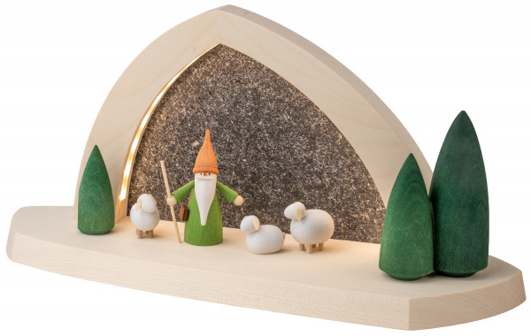 Seiffener Volkskunst eG - Deckenleuchter Esche weiß lasiert 16 cm