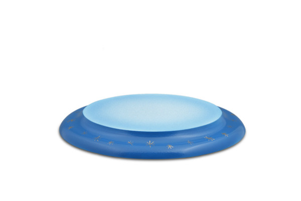 Ellmann - Wolke oval blau-weiß / handbemalt / 21 * 17 cm