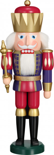 Seiffener Volkskunst eG - Nussknacker König Exklusiv gold indigo himbeer 40 cm