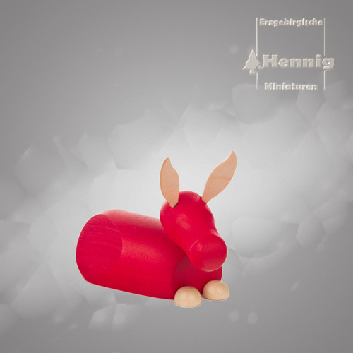 Hennig Figuren - Esel modern groß natur/rot