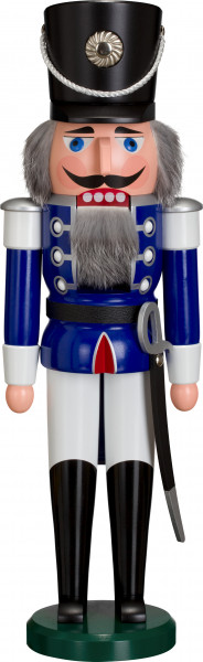 Seiffener Volkskunst eG - Nussknacker Husar blau 50 cm