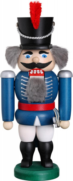 Seiffener Volkskunst eG - Nussknacker Husar blau 21 cm