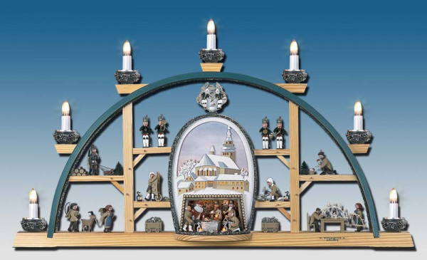 Klaus Kolbe - Schwibbogen Schneeberg -St Wolfgang- braunes Bild