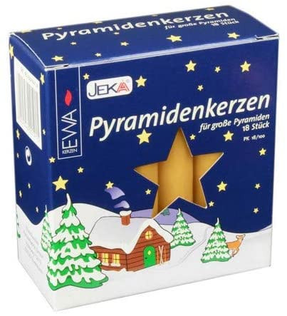 Pyramidenkerzen natur Ø 17 mm, 18-Stück/Schachtel
