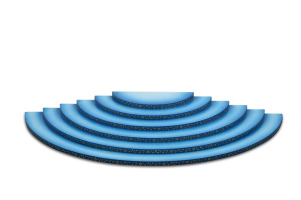 Ellmann - Wolke 6-stufig blau-weiß / 60 *30 cm