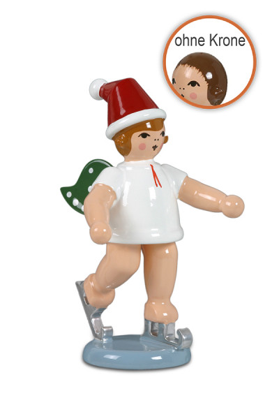 Ellmann - Weihnachtsengel mit Schlittschuh stehend ohne Krone