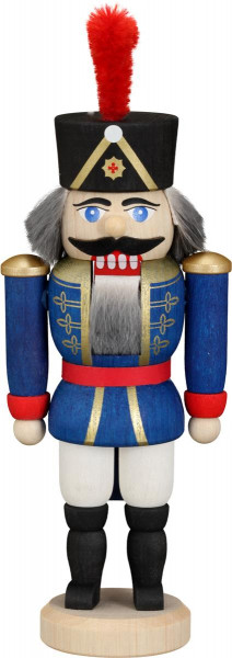 Seiffener Volkskunst eG - Nussknacker Husar blau 15 cm