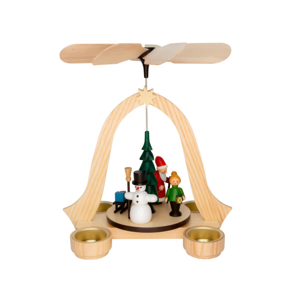 Spielwarenmacher Günther - Pyramide Weihnachtszeit bunt (Teelicht) 26 cm