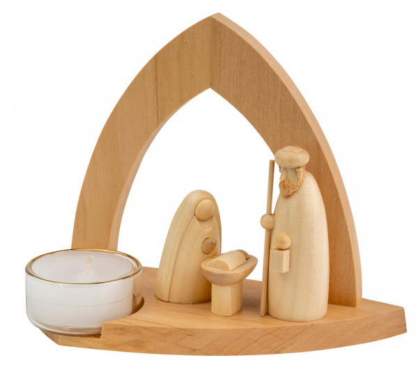 Schalling - Leuchter Bogenkrippe mit Heiliger Familie &amp; Teelicht