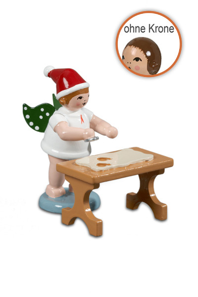 Ellmann - Weihnachtsengel mit Ausstechform am Tisch ohne Krone