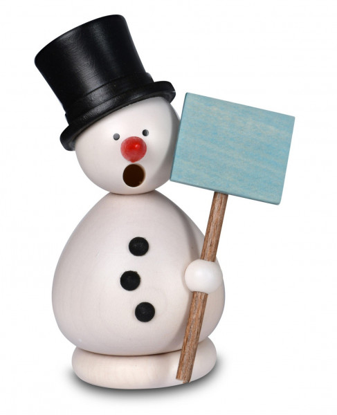 KWO - Räuchermann Schneemann Günter, weiß 10 cm