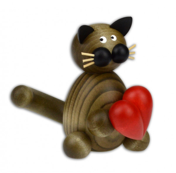 Drechslerei Martin - Kater Karli mit Herz 7 cm