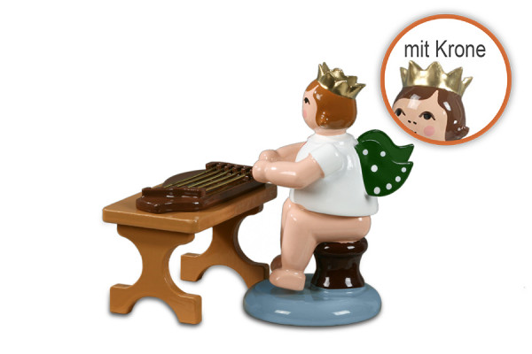Ellmann - Engel sitzend mit Zither mit Krone