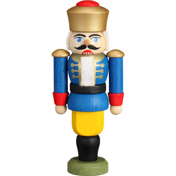 Seiffener Volkskunst eG - Nussknacker König blau 9 cm
