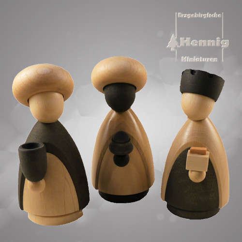 Hennig Figuren - Heiligen 3 Könige modern groß anthrazitnatur