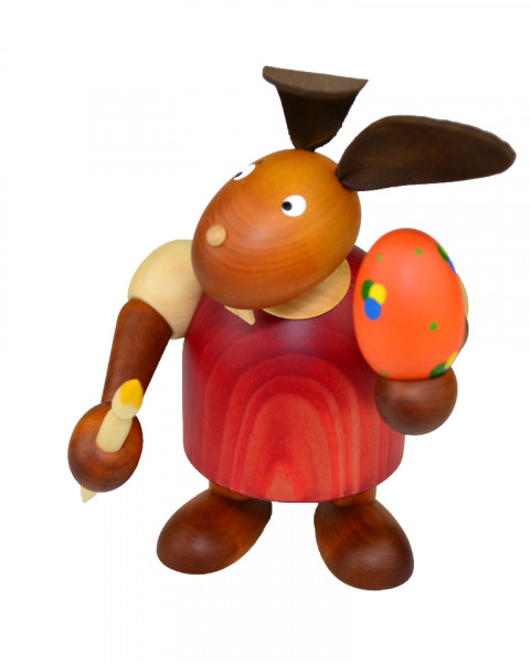 Drechslerei Martin - Hase mit Pinsel &amp; Ei rot, groß