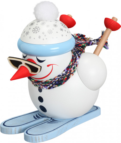 Seiffener Volkskunst eG - Kugelräucherfigur Cool-Man Abfahrtsläufer 11 cm