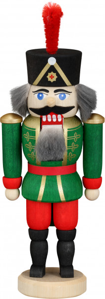 Seiffener Volkskunst eG - Nussknacker Husar grün 15 cm