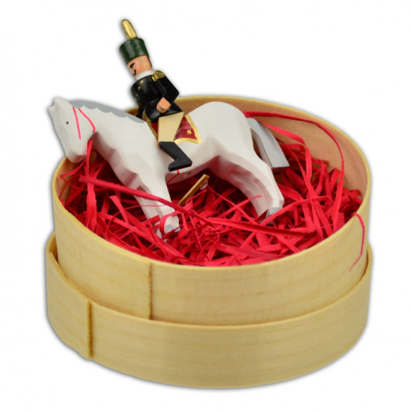 Wolfgang Braun - Miniatur in Spandose Berghauptmann auf weißem Pferd