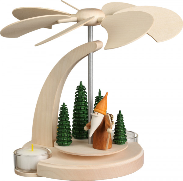 Seiffener Volkskunst eG - Bogenpyramide klein Waldarbeiterwichtel 18 cm