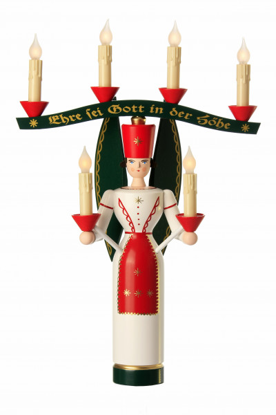 Schalling - Lichterengel mit Joch, 46 cm farbig, el beleuchtet