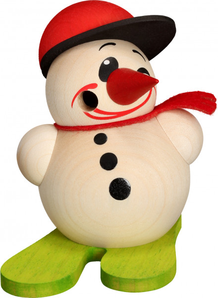 Seiffener Volkskunst eG - Kugelräucherfigur klein Cool Man mit Ski &amp; Base Cap 9 cm