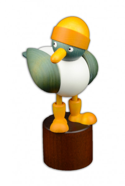 Drechslerei Martin - Sturmmöwe gelber Südwester, hellblau