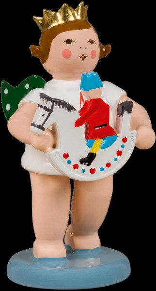Ellmann - Engel mit Olbernhauer Marktfigur - Reiterlein, mit Krone