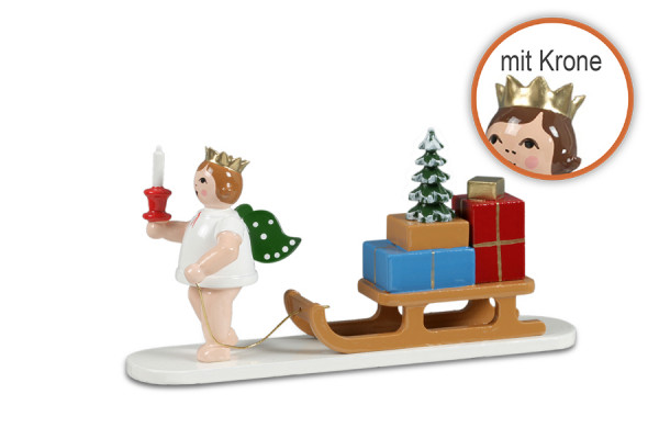 Ellmann - Engel mit Schlitten mit Krone