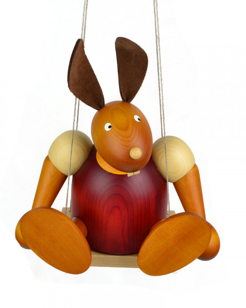 Drechslerei Martin - Hase auf Schaukel rot, groß maxi