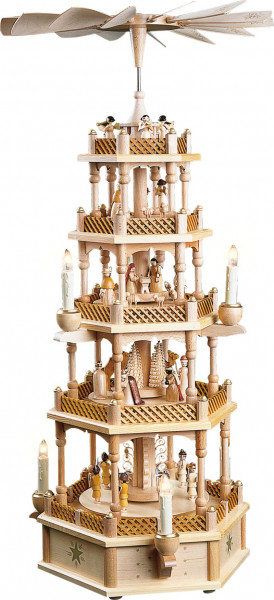 Richard Glässer - Pyramide Christi Geburt 4-st., natur, el. bel. u. betr.