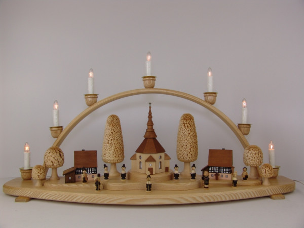Scholz Präsent - Schwibbogen Seiffener Kirche Natur