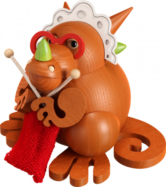 Seiffener Volkskunst eG - Kugelräucherfigur Räucherdrache Oma 10 cm