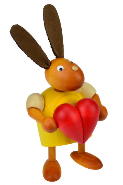 Drechslerei Martin - Hase mit Herz gelb