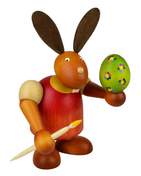 Drechslerei Martin - Hase mit Pinsel &amp; Ei rot, groß maxi