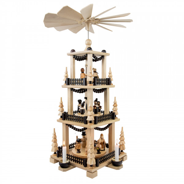 Spielwarenmacher Günther - Pyramide Weihnachtszeit dreistöckig 60 cm