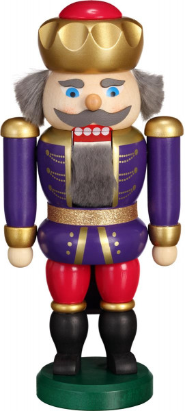 Seiffener Volkskunst eG - Nussknacker Exklusiv König indigo himbeer 20 cm