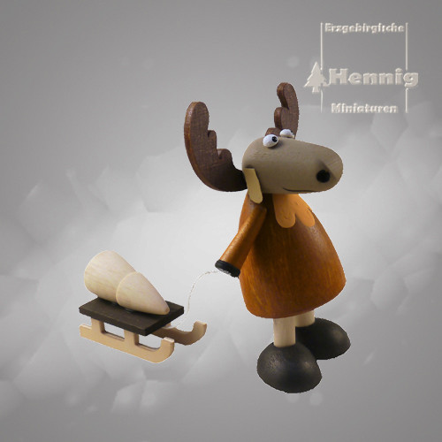 Hennig Figuren - Elch mit Weihnachtstanne