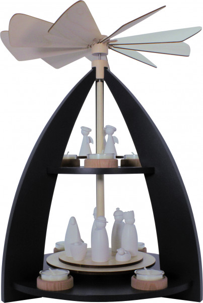 Rauta Edition FG - 2-stöckige Pyramide modernes Design anthrazitgrau Krippefiguren weiß