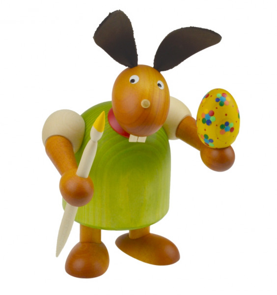 Drechslerei Martin - Hase mit Pinsel &amp; Ei grün, groß