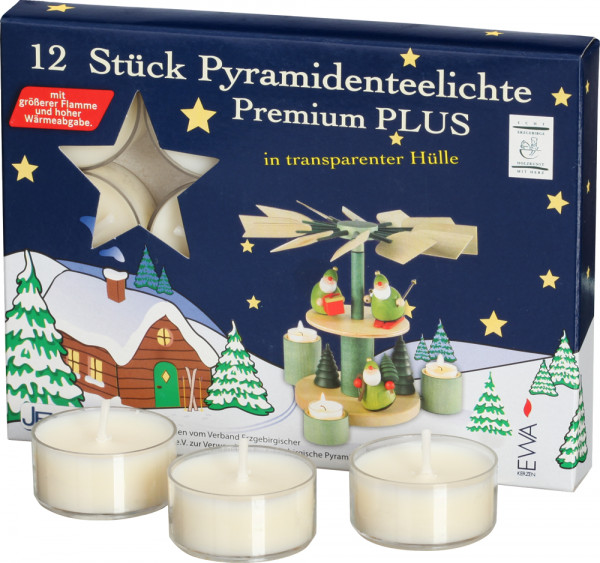 Premium Pyramiden Teelichte Pack je 12 Stück 2 cm