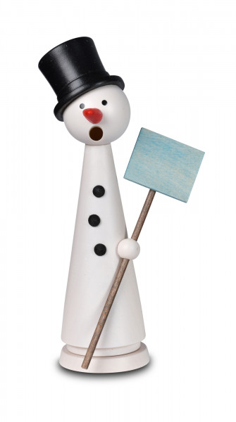 KWO - Räuchermann Schneemann Herbert, natur 15 cm