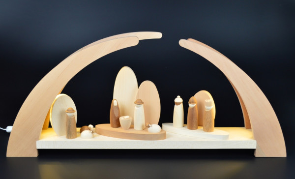 Rauta Edition FG - LED-Schwibbogen mit Krippenfiguren