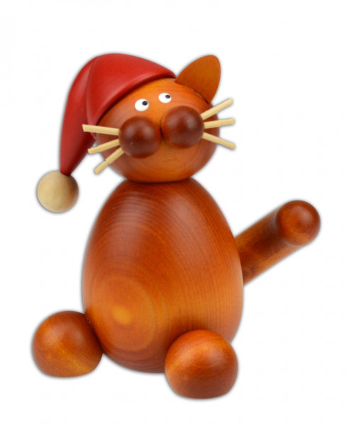 Drechslerei Martin - Weihnachtskater Charlie sitzend, groß 12 cm